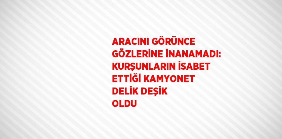 ARACINI GÖRÜNCE GÖZLERİNE İNANAMADI: KURŞUNLARIN İSABET ETTİĞİ KAMYONET DELİK DEŞİK OLDU