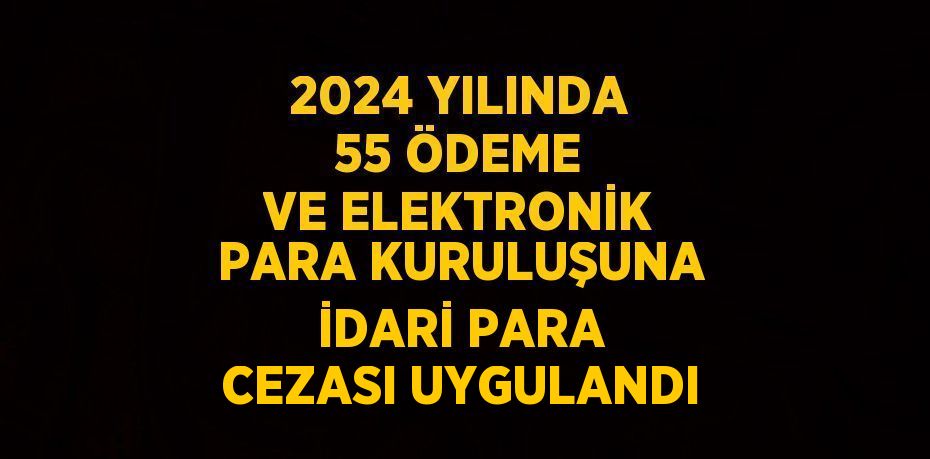 2024 YILINDA 55 ÖDEME VE ELEKTRONİK PARA KURULUŞUNA İDARİ PARA CEZASI UYGULANDI