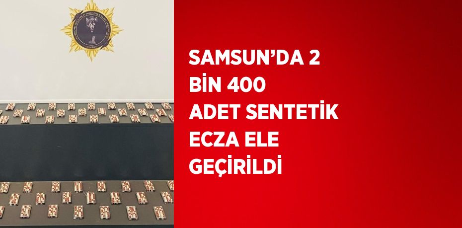 SAMSUN’DA 2 BİN 400 ADET SENTETİK ECZA ELE GEÇİRİLDİ