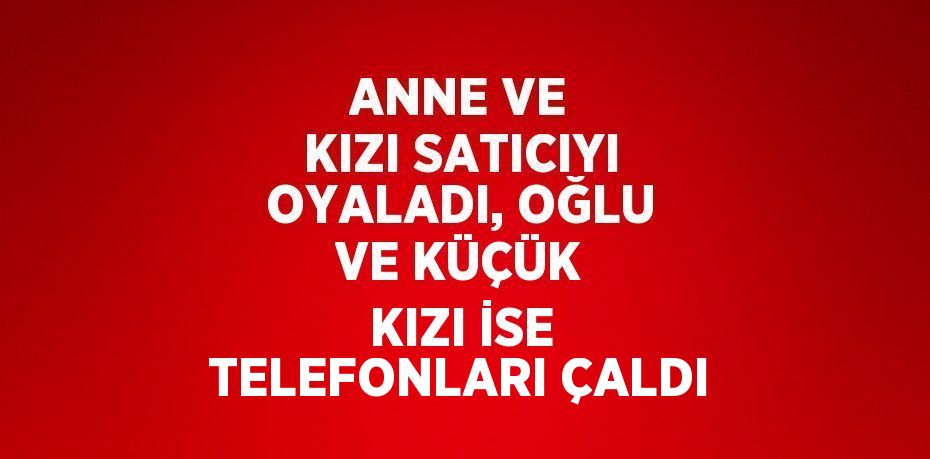 ANNE VE KIZI SATICIYI OYALADI, OĞLU VE KÜÇÜK KIZI İSE TELEFONLARI ÇALDI