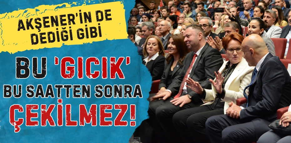 Akşener’in de dediği gibi  bu ‘GICIK’ bu saatten  sonra ÇEKİLMEZ!