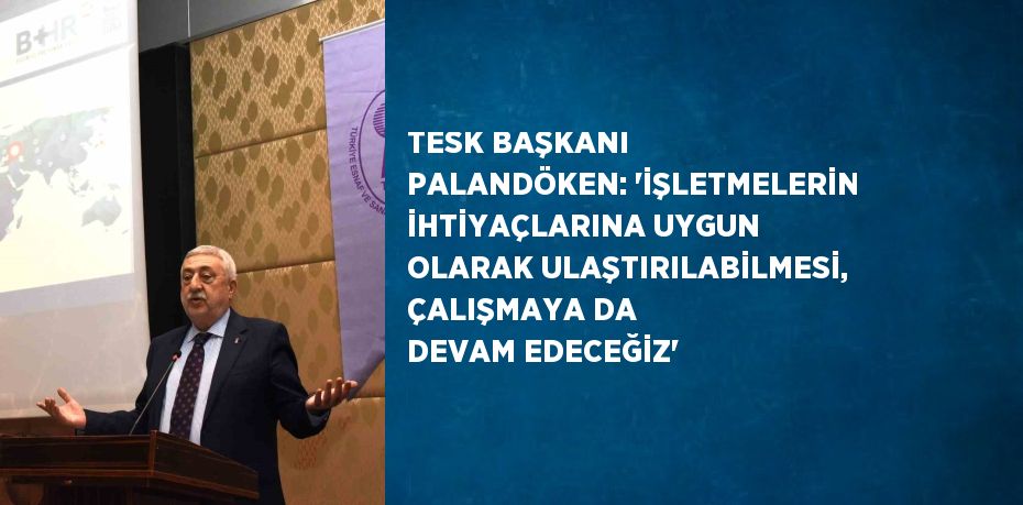 TESK BAŞKANI PALANDÖKEN: 'İŞLETMELERİN İHTİYAÇLARINA UYGUN OLARAK ULAŞTIRILABİLMESİ, ÇALIŞMAYA DA DEVAM EDECEĞİZ'