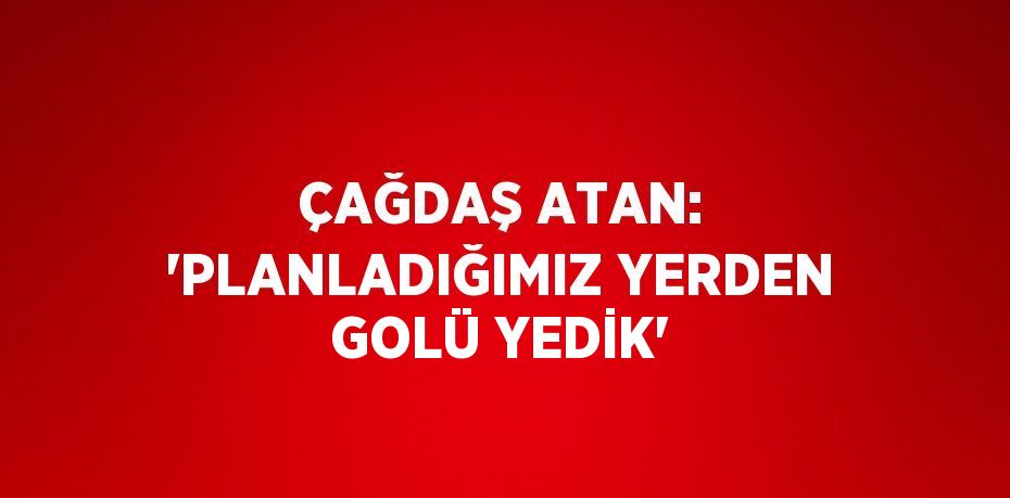 ÇAĞDAŞ ATAN: 'PLANLADIĞIMIZ YERDEN GOLÜ YEDİK'