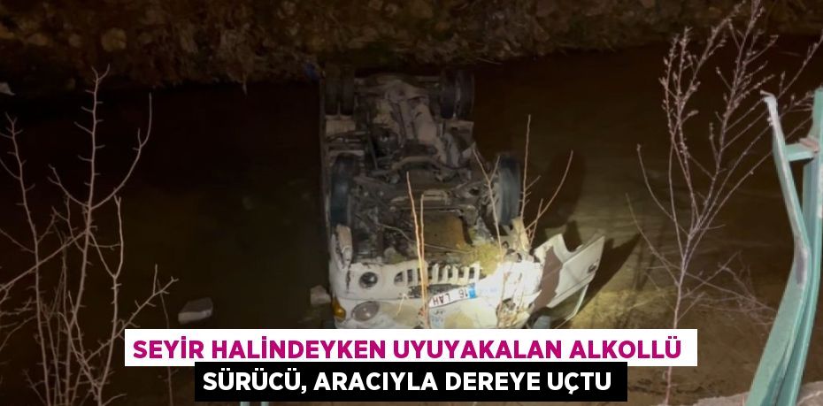 SEYİR HALİNDEYKEN UYUYAKALAN ALKOLLÜ SÜRÜCÜ, ARACIYLA DEREYE UÇTU