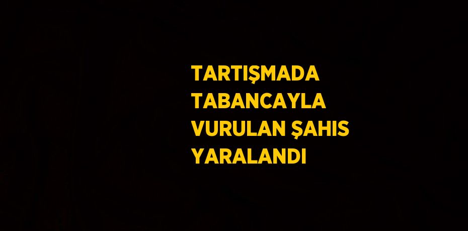 TARTIŞMADA TABANCAYLA VURULAN ŞAHIS YARALANDI