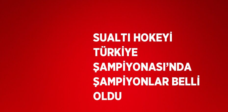 SUALTI HOKEYİ TÜRKİYE ŞAMPİYONASI’NDA ŞAMPİYONLAR BELLİ OLDU