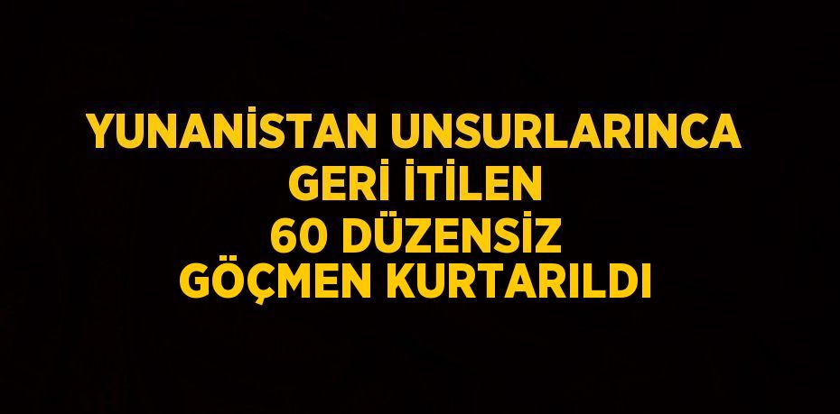 YUNANİSTAN UNSURLARINCA GERİ İTİLEN 60 DÜZENSİZ GÖÇMEN KURTARILDI