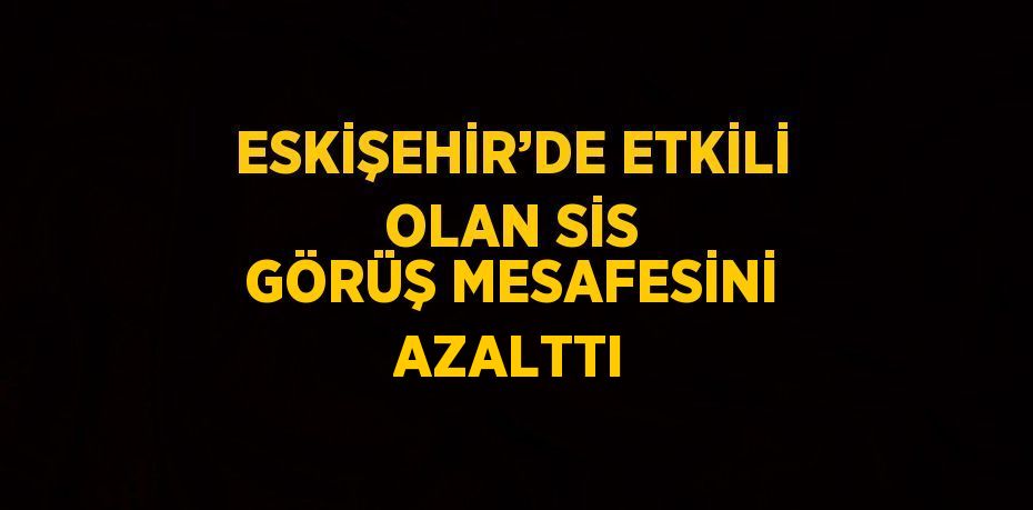 ESKİŞEHİR’DE ETKİLİ OLAN SİS GÖRÜŞ MESAFESİNİ AZALTTI