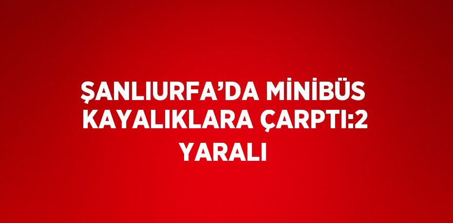 ŞANLIURFA’DA MİNİBÜS KAYALIKLARA ÇARPTI:2 YARALI