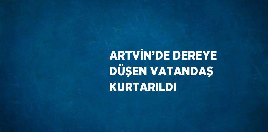 ARTVİN’DE DEREYE DÜŞEN VATANDAŞ KURTARILDI