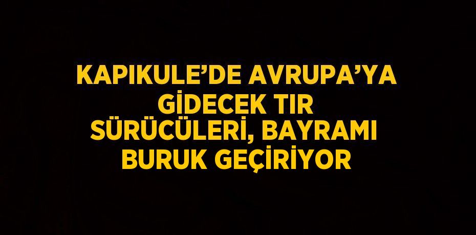 KAPIKULE’DE AVRUPA’YA GİDECEK TIR SÜRÜCÜLERİ, BAYRAMI BURUK GEÇİRİYOR