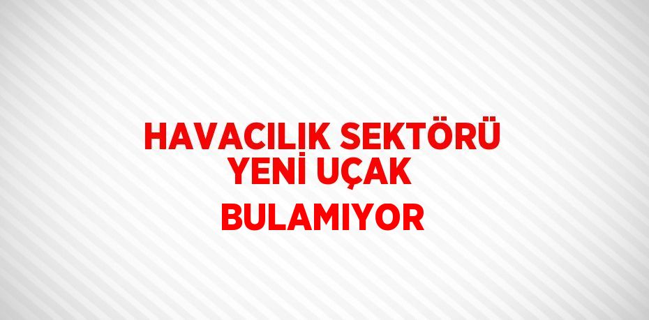 HAVACILIK SEKTÖRÜ YENİ UÇAK BULAMIYOR
