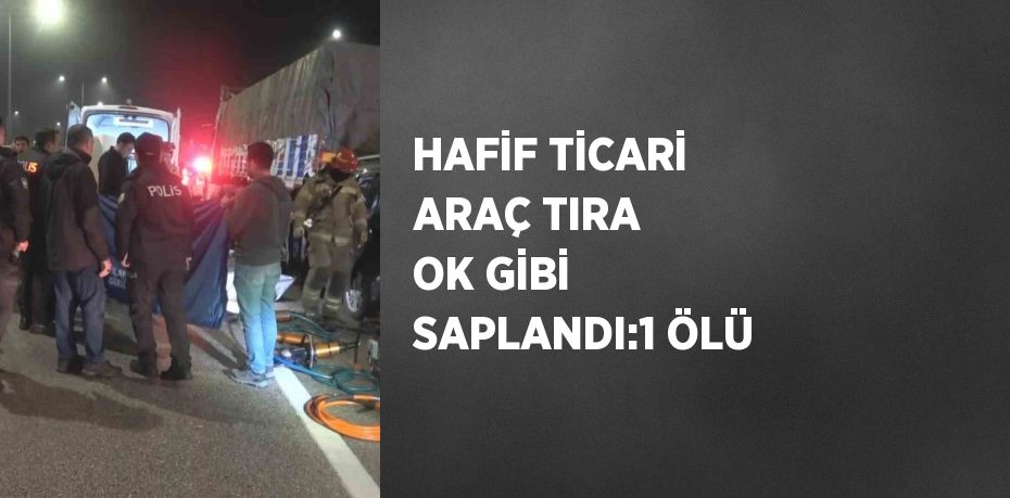 HAFİF TİCARİ ARAÇ TIRA OK GİBİ SAPLANDI:1 ÖLÜ