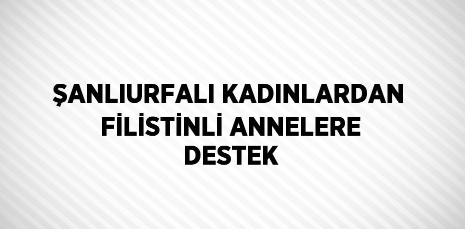 ŞANLIURFALI KADINLARDAN FİLİSTİNLİ ANNELERE DESTEK