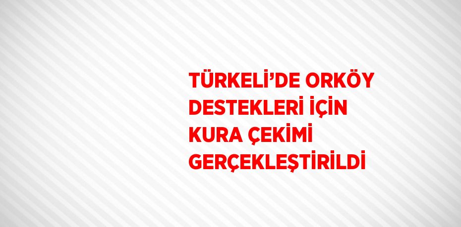 TÜRKELİ’DE ORKÖY DESTEKLERİ İÇİN KURA ÇEKİMİ GERÇEKLEŞTİRİLDİ