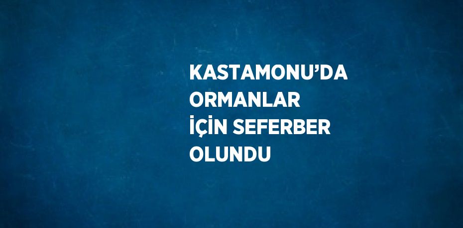 KASTAMONU’DA ORMANLAR İÇİN SEFERBER OLUNDU