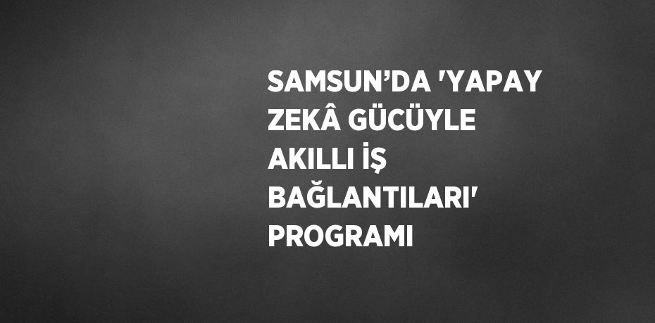 SAMSUN’DA 'YAPAY ZEKÂ GÜCÜYLE AKILLI İŞ BAĞLANTILARI' PROGRAMI