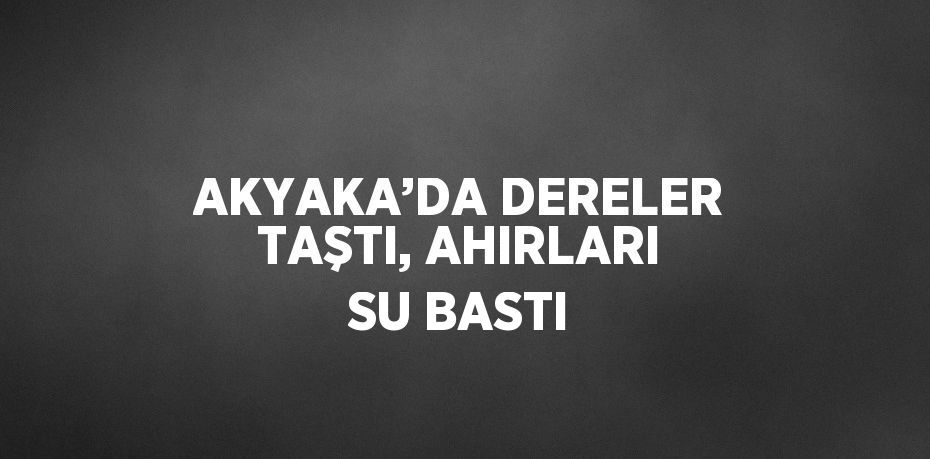 AKYAKA’DA DERELER TAŞTI, AHIRLARI SU BASTI