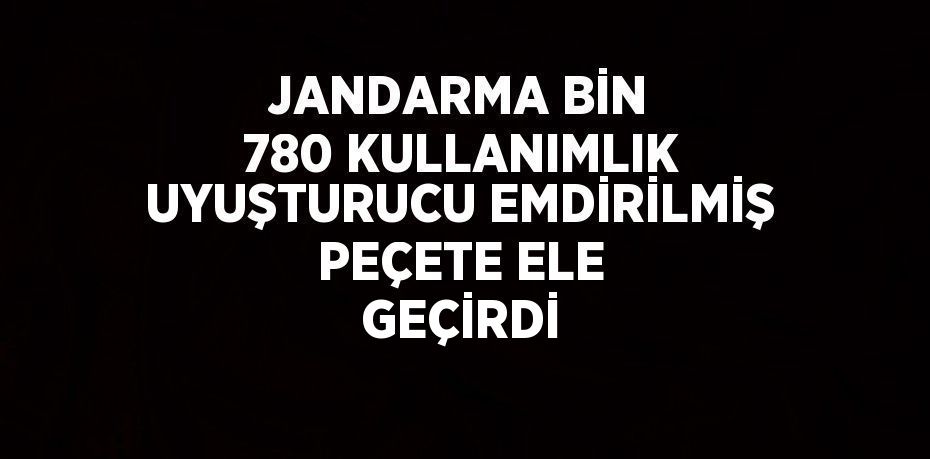 JANDARMA BİN 780 KULLANIMLIK UYUŞTURUCU EMDİRİLMİŞ PEÇETE ELE GEÇİRDİ