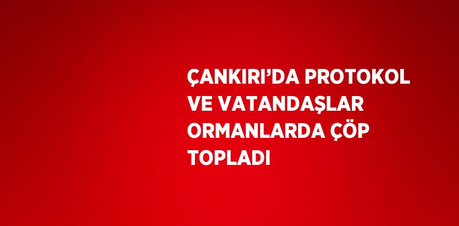 ÇANKIRI’DA PROTOKOL VE VATANDAŞLAR ORMANLARDA ÇÖP TOPLADI