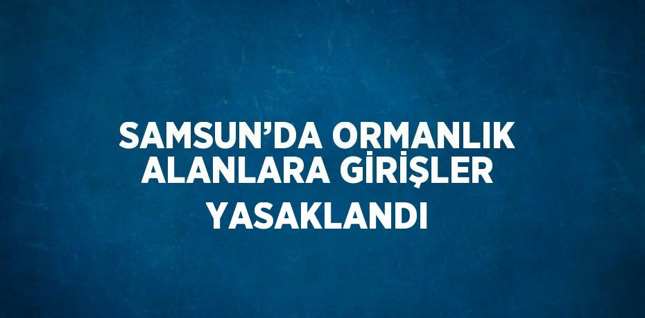 SAMSUN’DA ORMANLIK ALANLARA GİRİŞLER YASAKLANDI