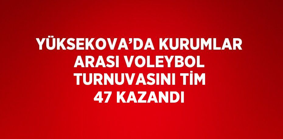 YÜKSEKOVA’DA KURUMLAR ARASI VOLEYBOL TURNUVASINI TİM 47 KAZANDI