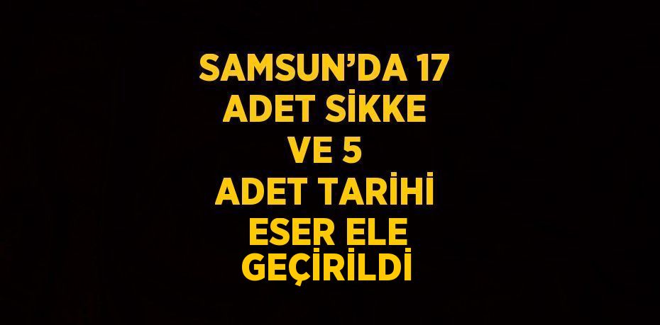 SAMSUN’DA 17 ADET SİKKE VE 5 ADET TARİHİ ESER ELE GEÇİRİLDİ