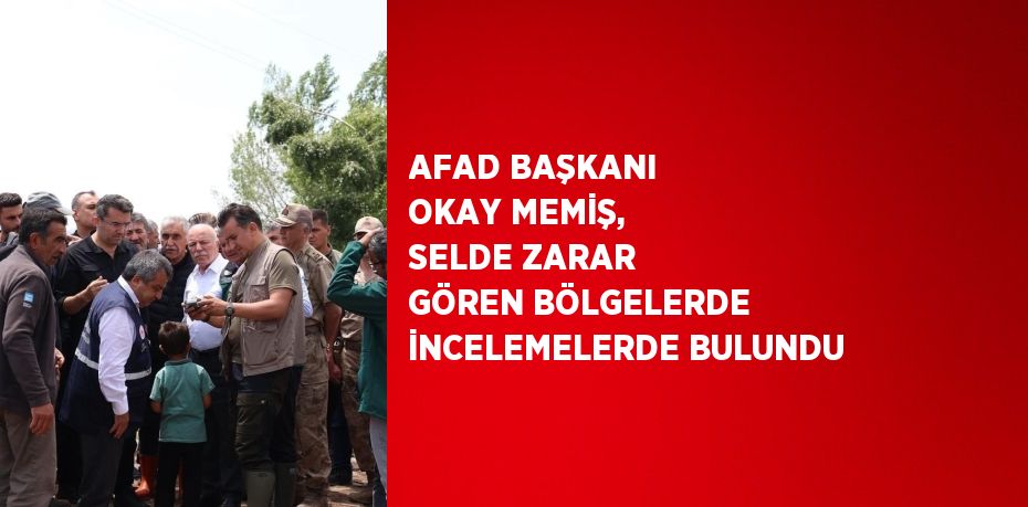 AFAD BAŞKANI OKAY MEMİŞ, SELDE ZARAR GÖREN BÖLGELERDE İNCELEMELERDE BULUNDU