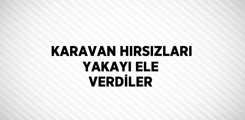 KARAVAN HIRSIZLARI YAKAYI ELE VERDİLER