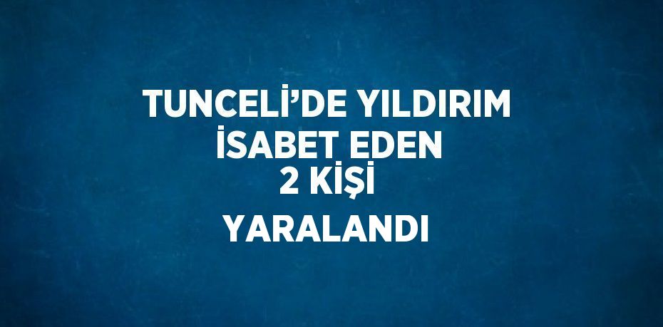 TUNCELİ’DE YILDIRIM İSABET EDEN 2 KİŞİ YARALANDI