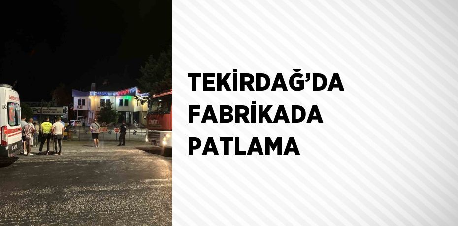 TEKİRDAĞ’DA FABRİKADA PATLAMA