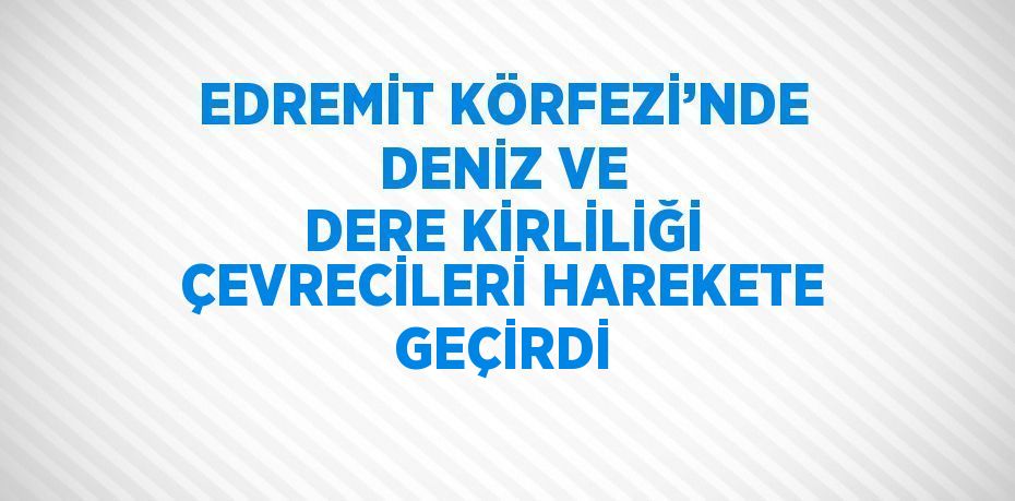 EDREMİT KÖRFEZİ’NDE DENİZ VE DERE KİRLİLİĞİ ÇEVRECİLERİ HAREKETE GEÇİRDİ