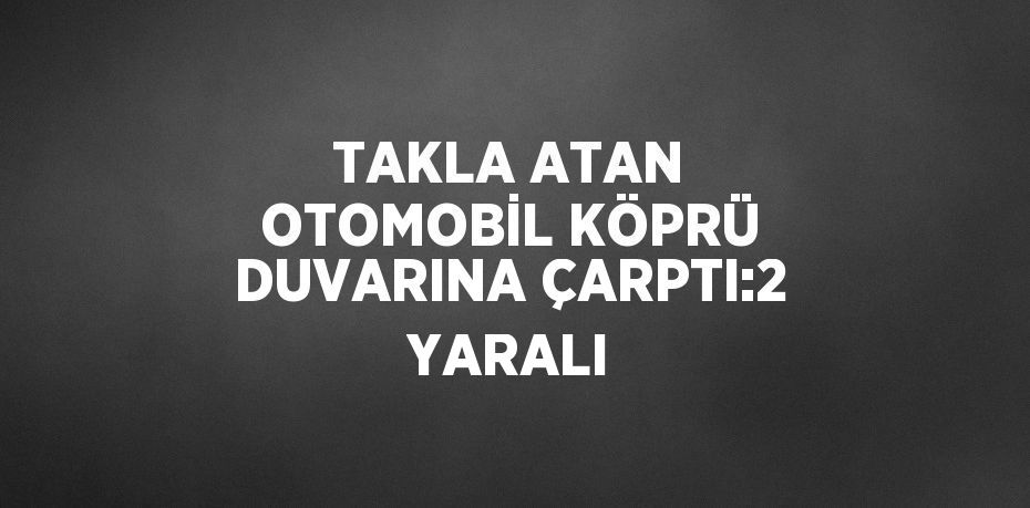 TAKLA ATAN OTOMOBİL KÖPRÜ DUVARINA ÇARPTI:2 YARALI