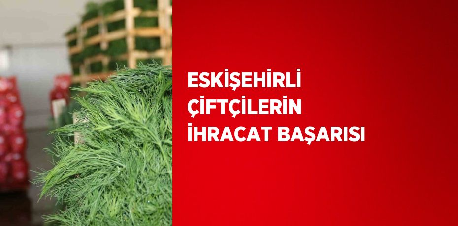 ESKİŞEHİRLİ ÇİFTÇİLERİN İHRACAT BAŞARISI