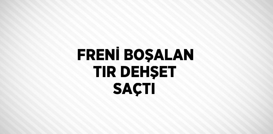 FRENİ BOŞALAN TIR DEHŞET SAÇTI