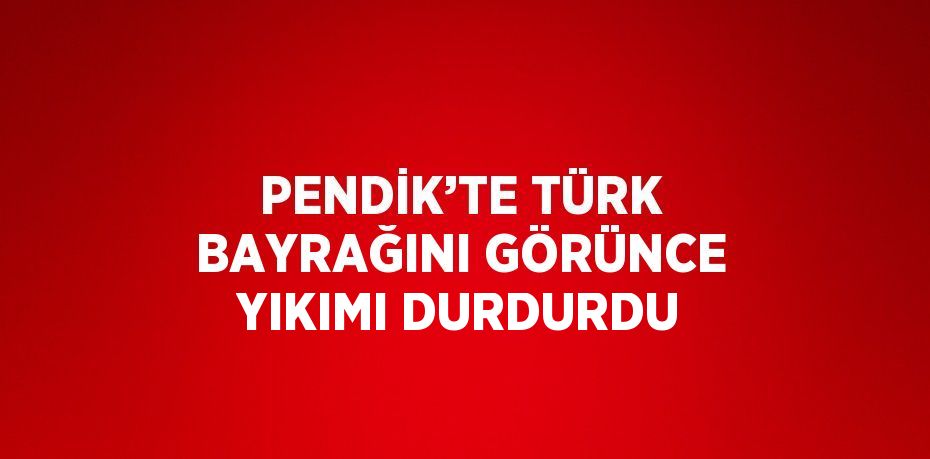 PENDİK’TE TÜRK BAYRAĞINI GÖRÜNCE YIKIMI DURDURDU