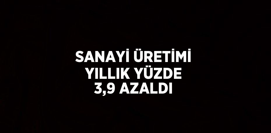 SANAYİ ÜRETİMİ YILLIK YÜZDE 3,9 AZALDI