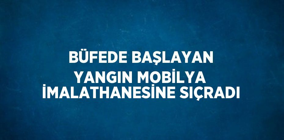 BÜFEDE BAŞLAYAN YANGIN MOBİLYA İMALATHANESİNE SIÇRADI