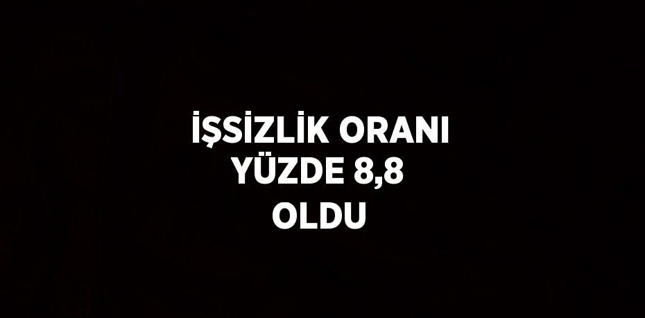 İŞSİZLİK ORANI YÜZDE 8,8 OLDU