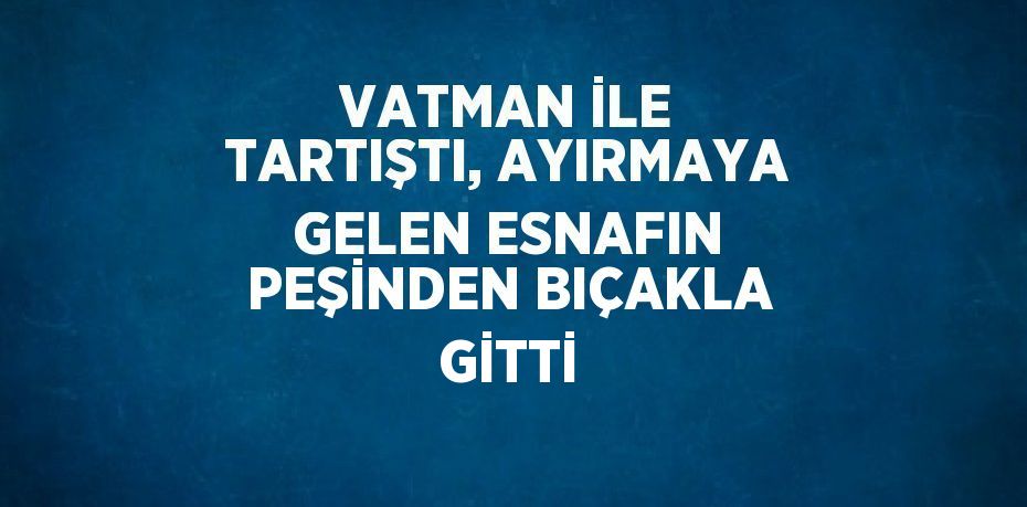 VATMAN İLE TARTIŞTI, AYIRMAYA GELEN ESNAFIN PEŞİNDEN BIÇAKLA GİTTİ