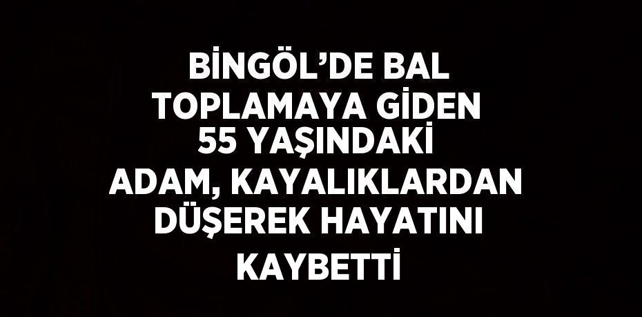 BİNGÖL’DE BAL TOPLAMAYA GİDEN 55 YAŞINDAKİ ADAM, KAYALIKLARDAN DÜŞEREK HAYATINI KAYBETTİ