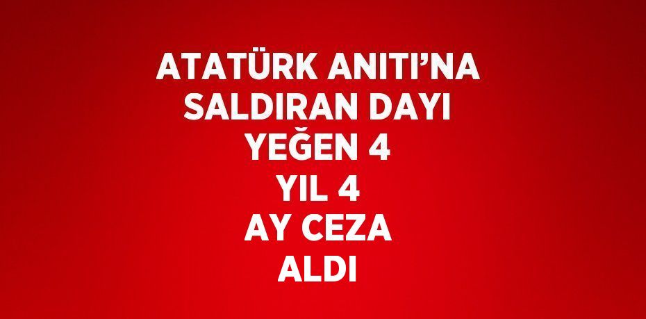 ATATÜRK ANITI’NA SALDIRAN DAYI YEĞEN 4 YIL 4 AY CEZA ALDI