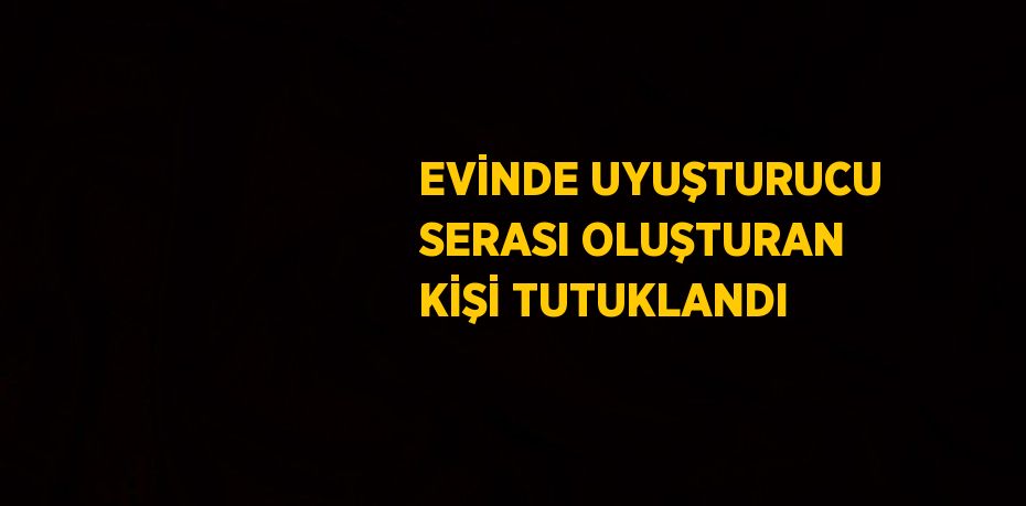 EVİNDE UYUŞTURUCU SERASI OLUŞTURAN KİŞİ TUTUKLANDI