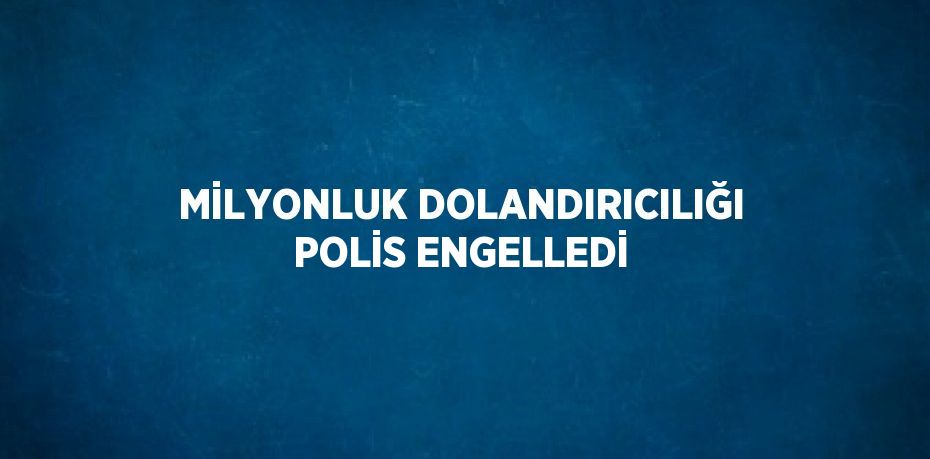 MİLYONLUK DOLANDIRICILIĞI POLİS ENGELLEDİ