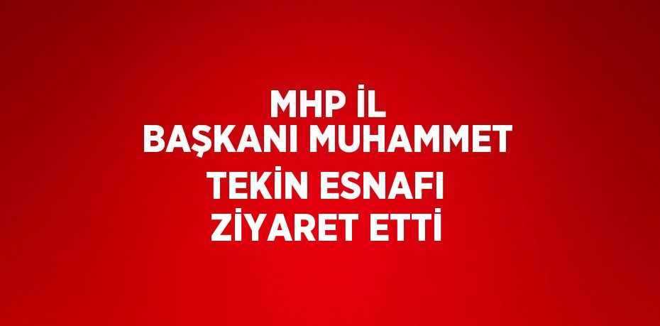 MHP İL BAŞKANI MUHAMMET TEKİN ESNAFI ZİYARET ETTİ