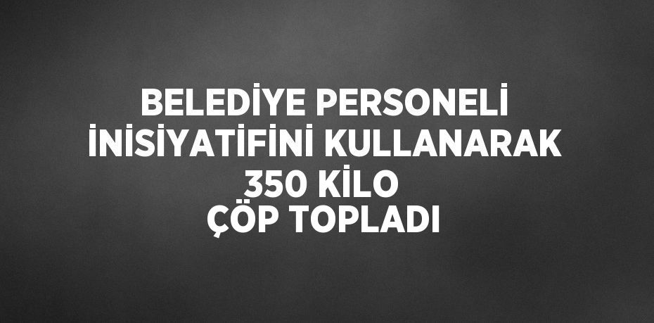 BELEDİYE PERSONELİ İNİSİYATİFİNİ KULLANARAK 350 KİLO ÇÖP TOPLADI