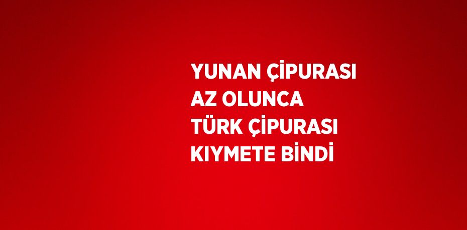 YUNAN ÇİPURASI AZ OLUNCA TÜRK ÇİPURASI KIYMETE BİNDİ