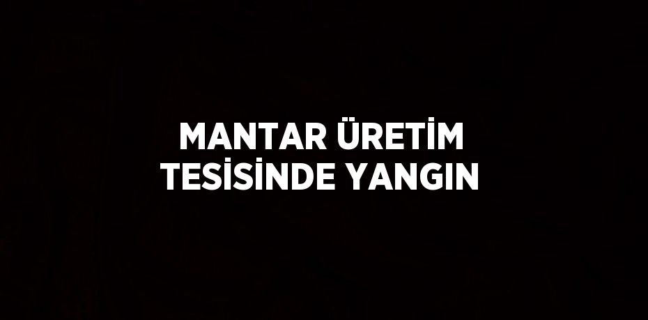 MANTAR ÜRETİM TESİSİNDE YANGIN