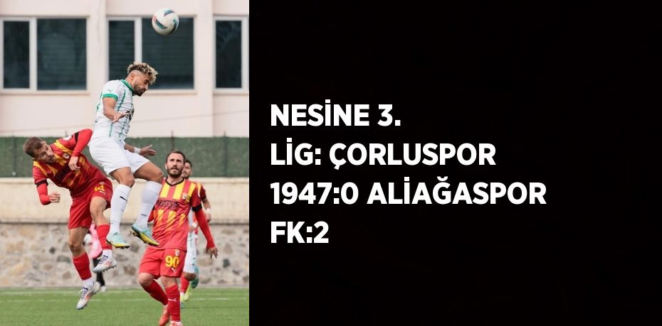 NESİNE 3. LİG: ÇORLUSPOR 1947:0 ALİAĞASPOR FK:2