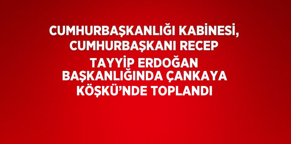 CUMHURBAŞKANLIĞI KABİNESİ, CUMHURBAŞKANI RECEP TAYYİP ERDOĞAN BAŞKANLIĞINDA ÇANKAYA KÖŞKÜ’NDE TOPLANDI